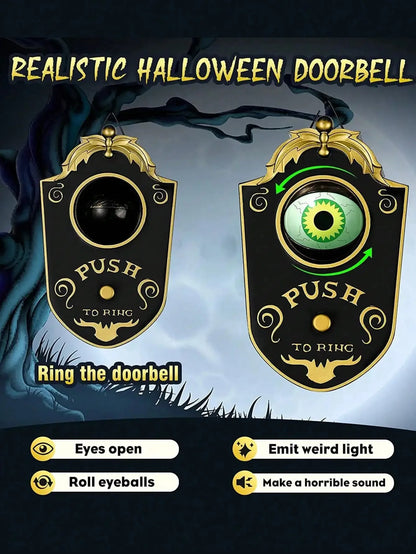 Halloween Eyeball Doorbell Electric Luminous Sound One Eyed Doorbell Prank Prop Glowing Horror Ghost Festival Haunted Decoration