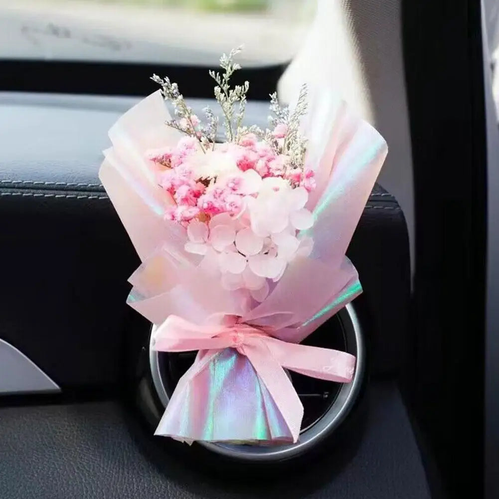 Car Air Vent Aromatherapy Diffuser Dry Flower Mini Bouquet Car Decor Ornament Air Conditioning Fragrance Clip Car Accessories