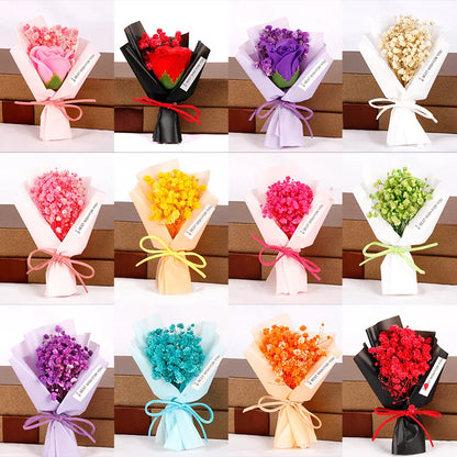 Mini Natural Gypsophil Dried Flowers  Arrangement Car Bouquet Gift Box Filling Decoration Home Party Wedding Little Present