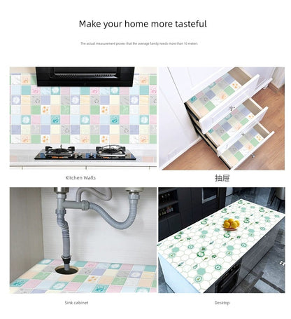 Cooking Bench Oil-Proof Stickers High Temperature Resistant Marble Kitchen