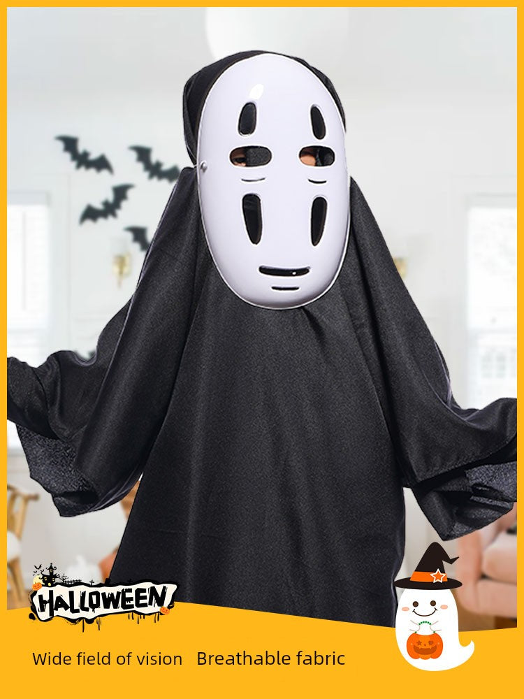 Halloween Costume Kids Adult No Face Man Mask Masquerade Show Cos Costume Horror Demon Ghost