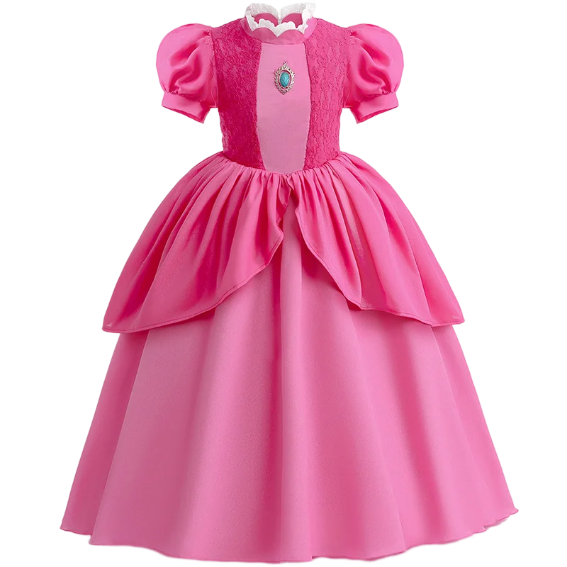 Princess Peach Costume Girls Daisy Rogetta Princess Dresses Revelry Festival Cosplay Party Disney Clothes Girl Halloween Costume