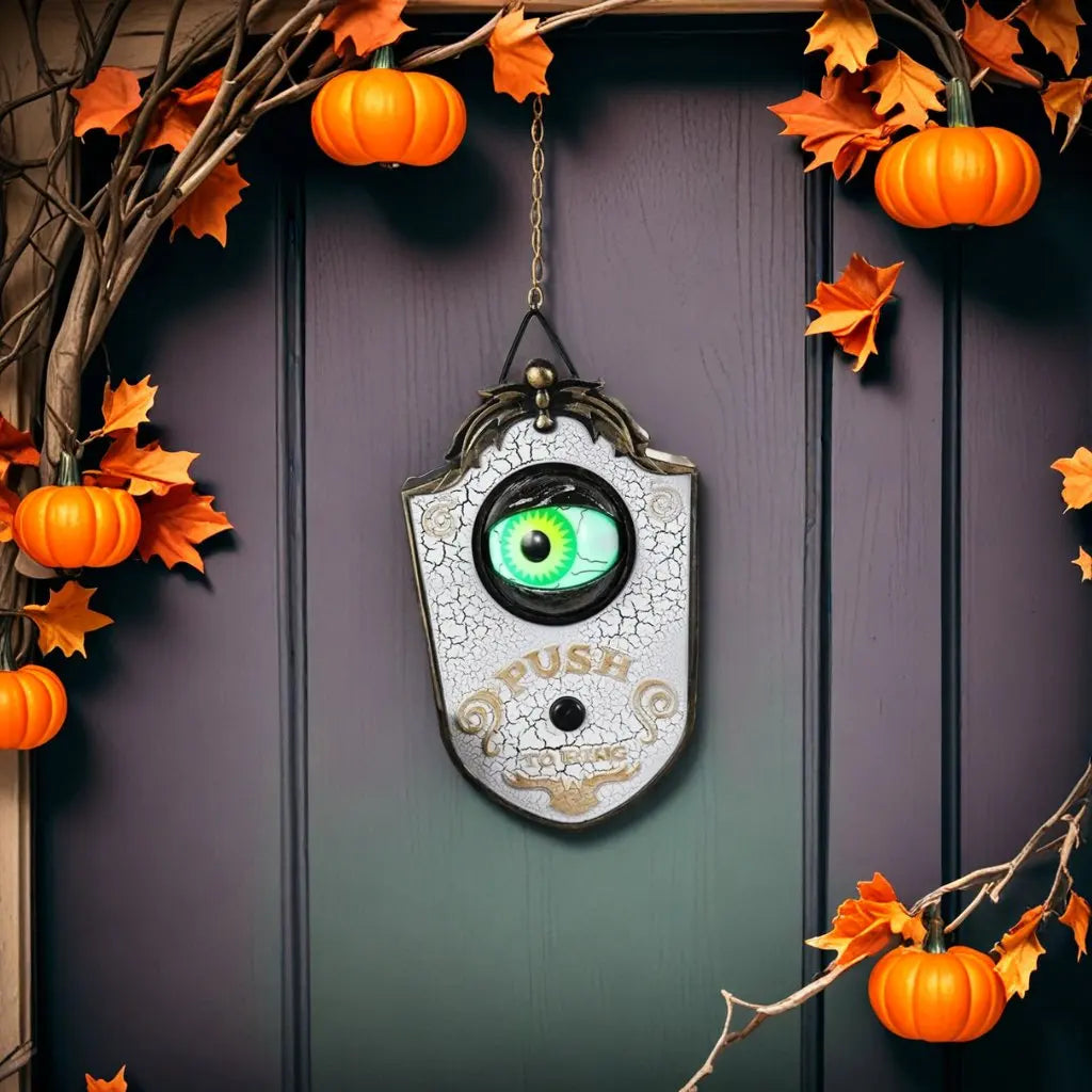 Halloween Eyeball Doorbell Electric Luminous Sound One Eyed Doorbell Prank Prop Glowing Horror Ghost Festival Haunted Decoration