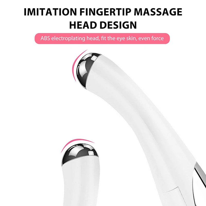 Electric Eye Massager Vibration Wrinkle Anti-Ageing Eye Massage Dark Circle Removal Beauty Face Eye Care Pen Pink and White