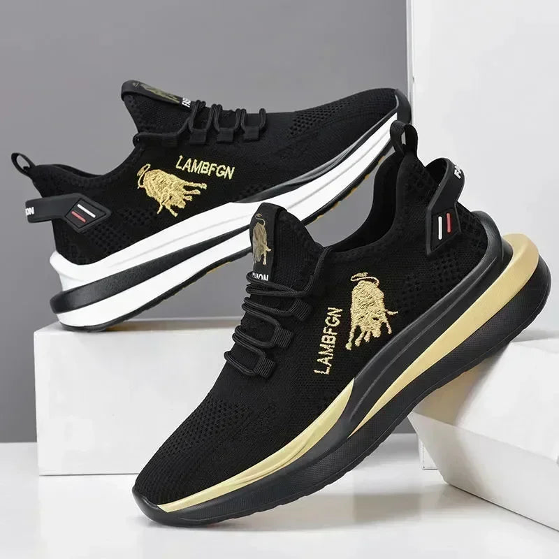 1Pair Big Size Sneakers Shoes for Men Lightweight Breathable Running Walking Male Footwear Soft Sole Lace-up Shoes Man Scarpe