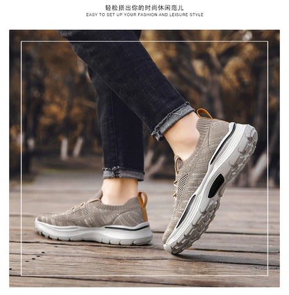 Men Casual Shoes Comfortable Mesh Shoes Summer Breathable Men Loafers Wide Slip On Walking Shoes Men 2023