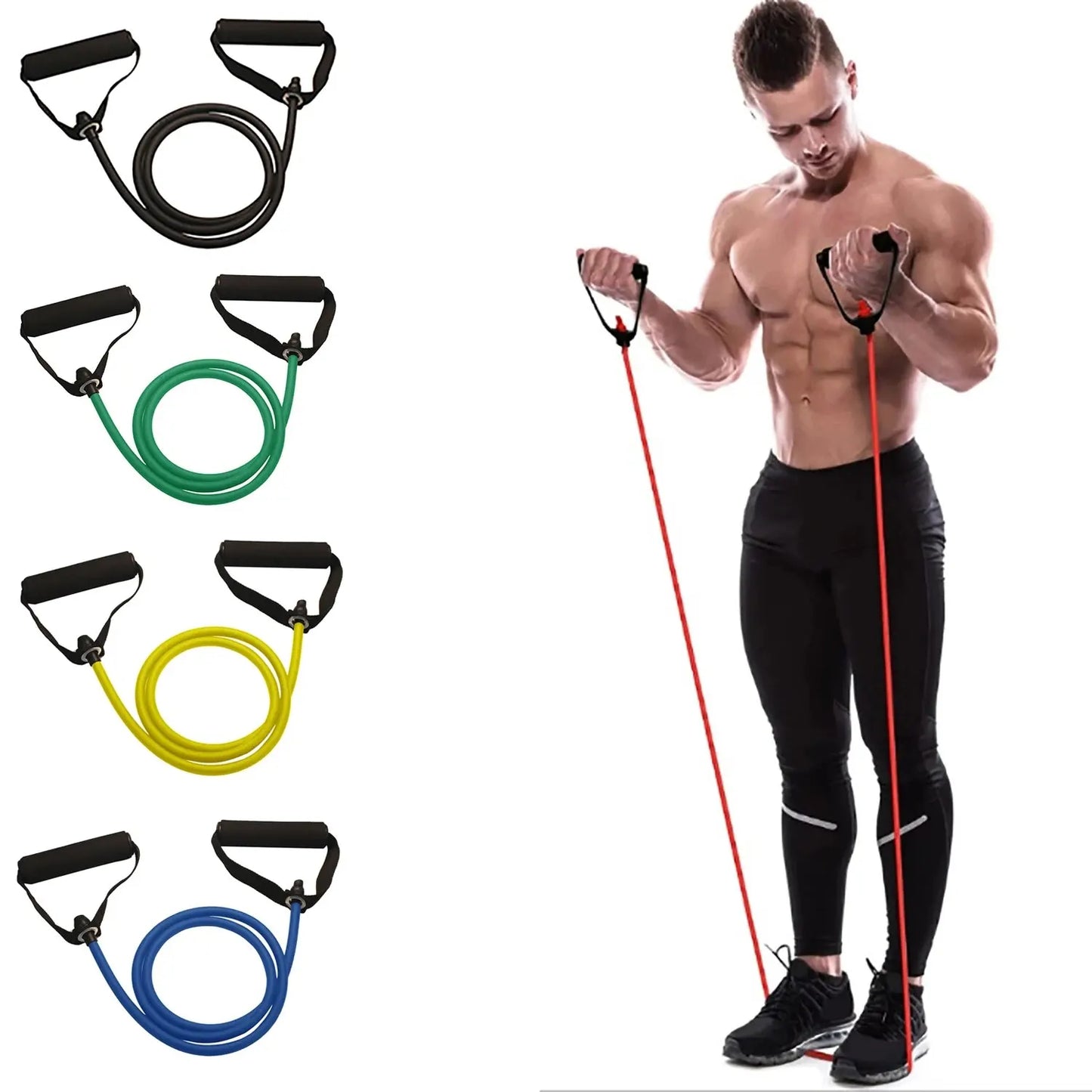 Resistance Bands With Handles, Exercise Bands, Workout Bands With Handles For Men Women, Strength Training Equipment At Home