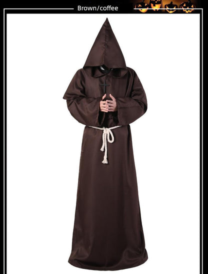 Halloween Adult Costume Medieval Monk Monk Robe Cosplay Wizard Priest Godfather Priest Male Manufacturer