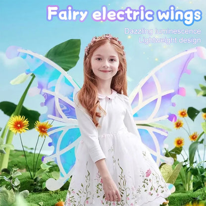 Butterfly Wings with Light Music Electrical Elf Wings Glowing Angel Wing Halloween Dress Up Prop Girls Happy Birthday Party Deco