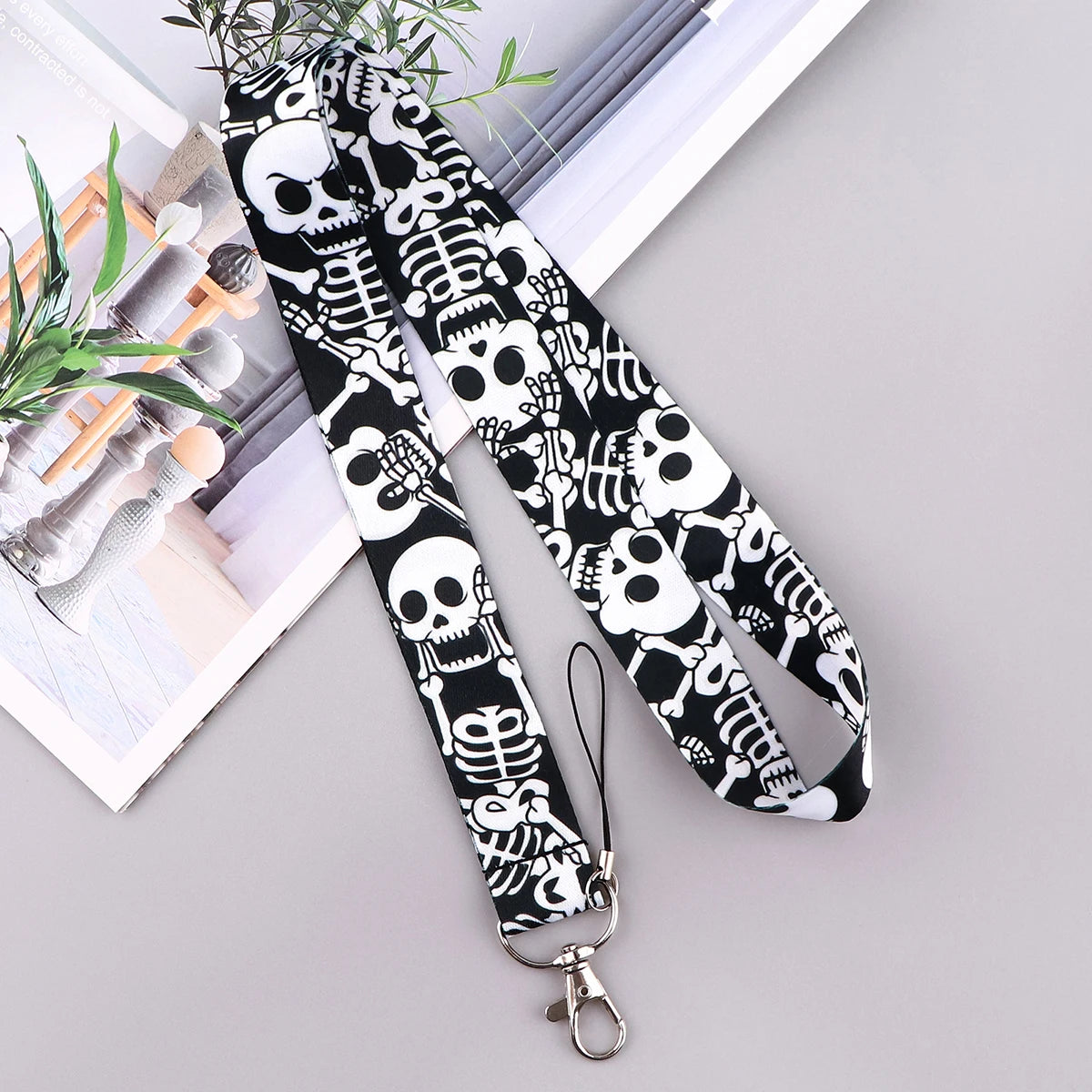 Skull Lanyard for Key ID Card Gym Phone Straps USB Badge Holder DIY Neck Strap Hang Rope Halloween Lanyard Phone Accessories