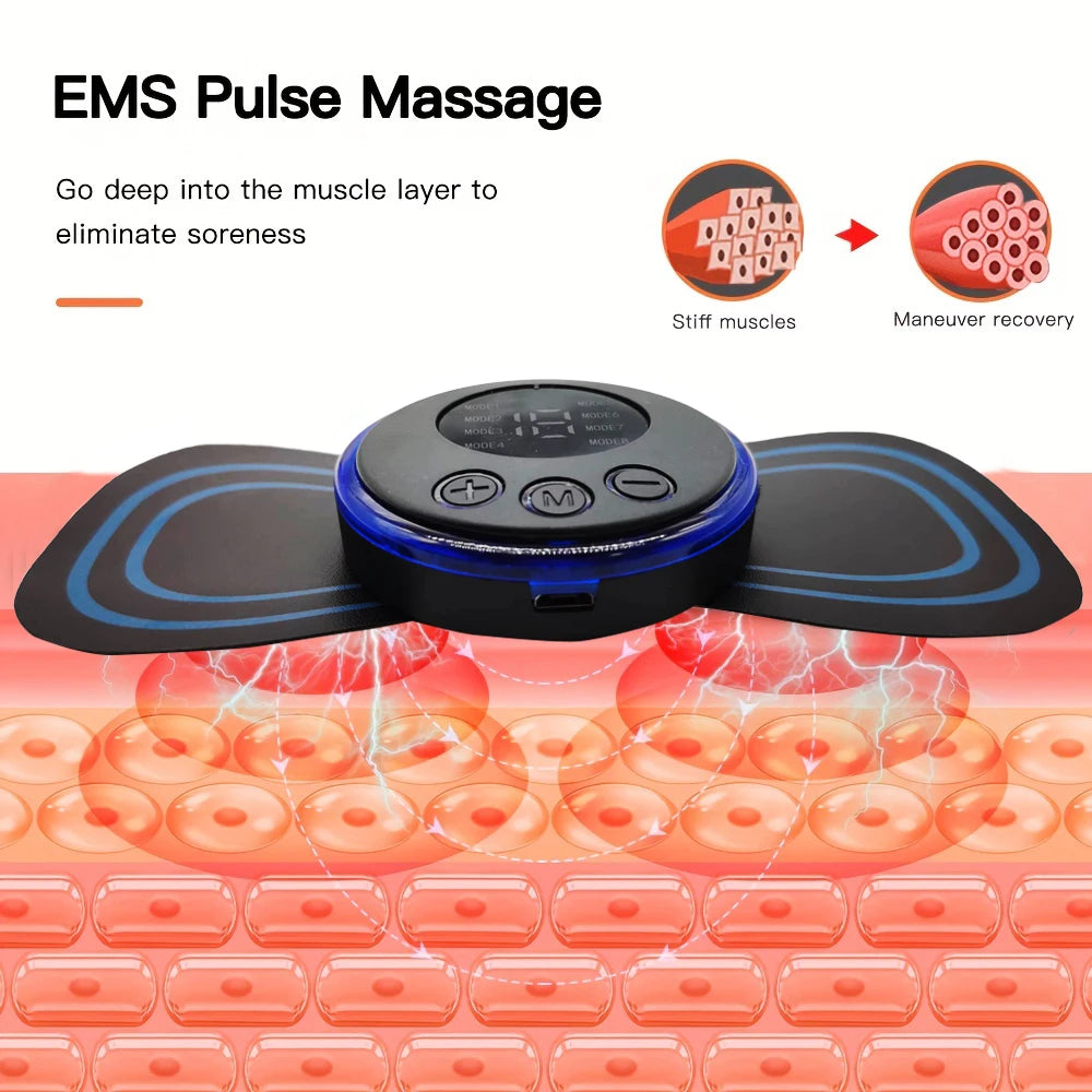 8 Modes Rechargeable Neck Massager with Remote Control EMS Low Frequency Pulse Massager For Muscle Relaxation Relief The Pain