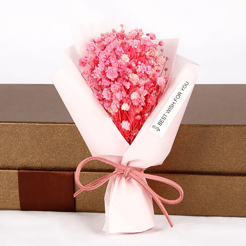 Mini Natural Gypsophil Dried Flowers  Arrangement Car Bouquet Gift Box Filling Decoration Home Party Wedding Little Present