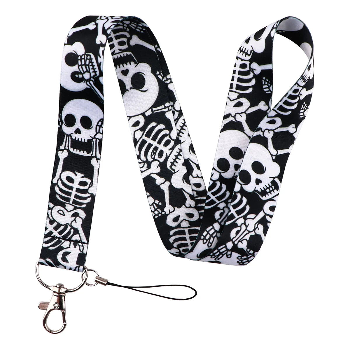 Skull Lanyard for Key ID Card Gym Phone Straps USB Badge Holder DIY Neck Strap Hang Rope Halloween Lanyard Phone Accessories