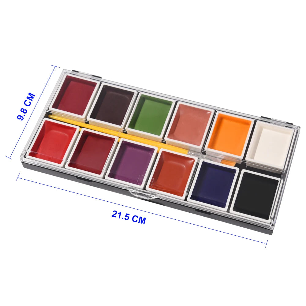 OPHIR Special Effect Makeup Paint Set Alcohol Activated Makeup Palette for Special Effects Artist Halloween Cosplay Makeup RT015