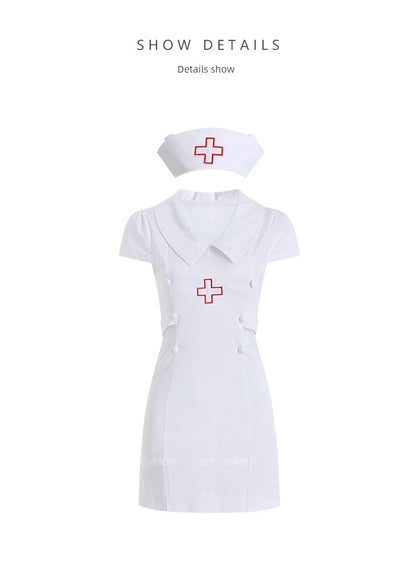 Halloween Nurse Cosplay Nightclub Anchor Uniform