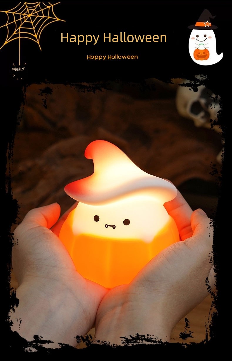 Eye Protection Small Night Lamp Halloween Birthday Gift Pumpkin Bedside Night Light Silicone Kindergarten Holiday Atmosphere Decoration