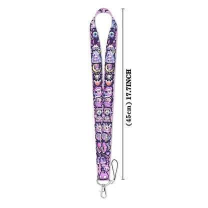 Art Gothic Witch Credential Holder Purple Lanyards for Keys Neck Strap ID Card Gym Phone Straps DIY Hang Rope Halloween Gift