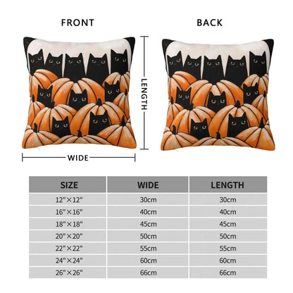 Black Cat In The Pumpkin Holloween Pillowcase Double-sided Printing Cushion Cover Decoration Pillow Case Cover Home Square 45*45