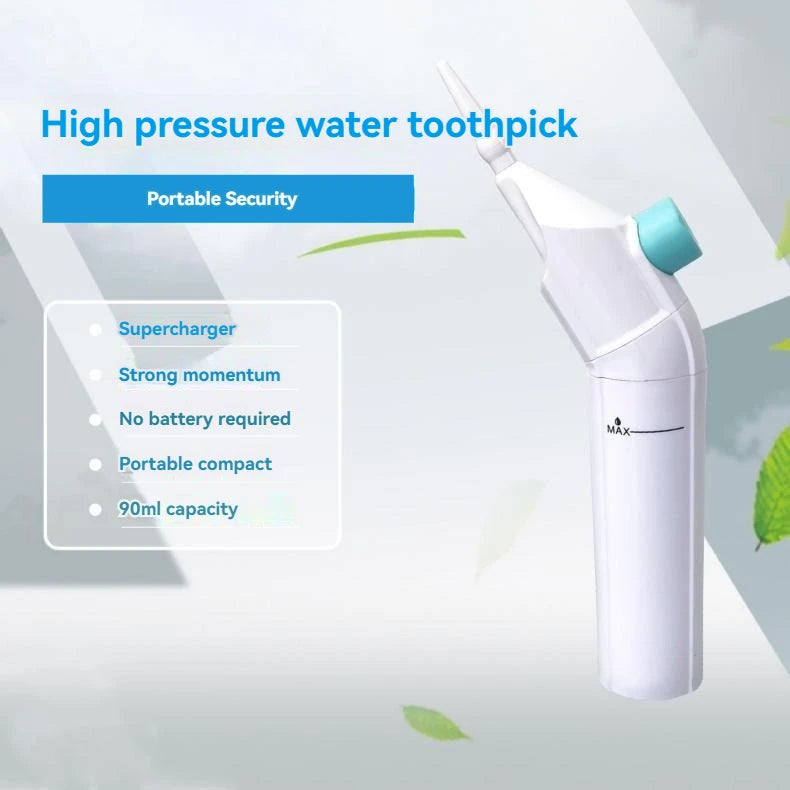 Household High Pressure Oral Irrigator Portable Teeth Clean Water Dental Floss Manual High Pressure Water Toothpick