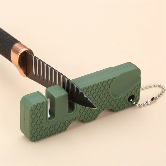 Portable Mini Knife Sharpener Ceramic And Tungsten Steel Sharpening Stone Outdoor Picnic Supplies Kitchen Accessories