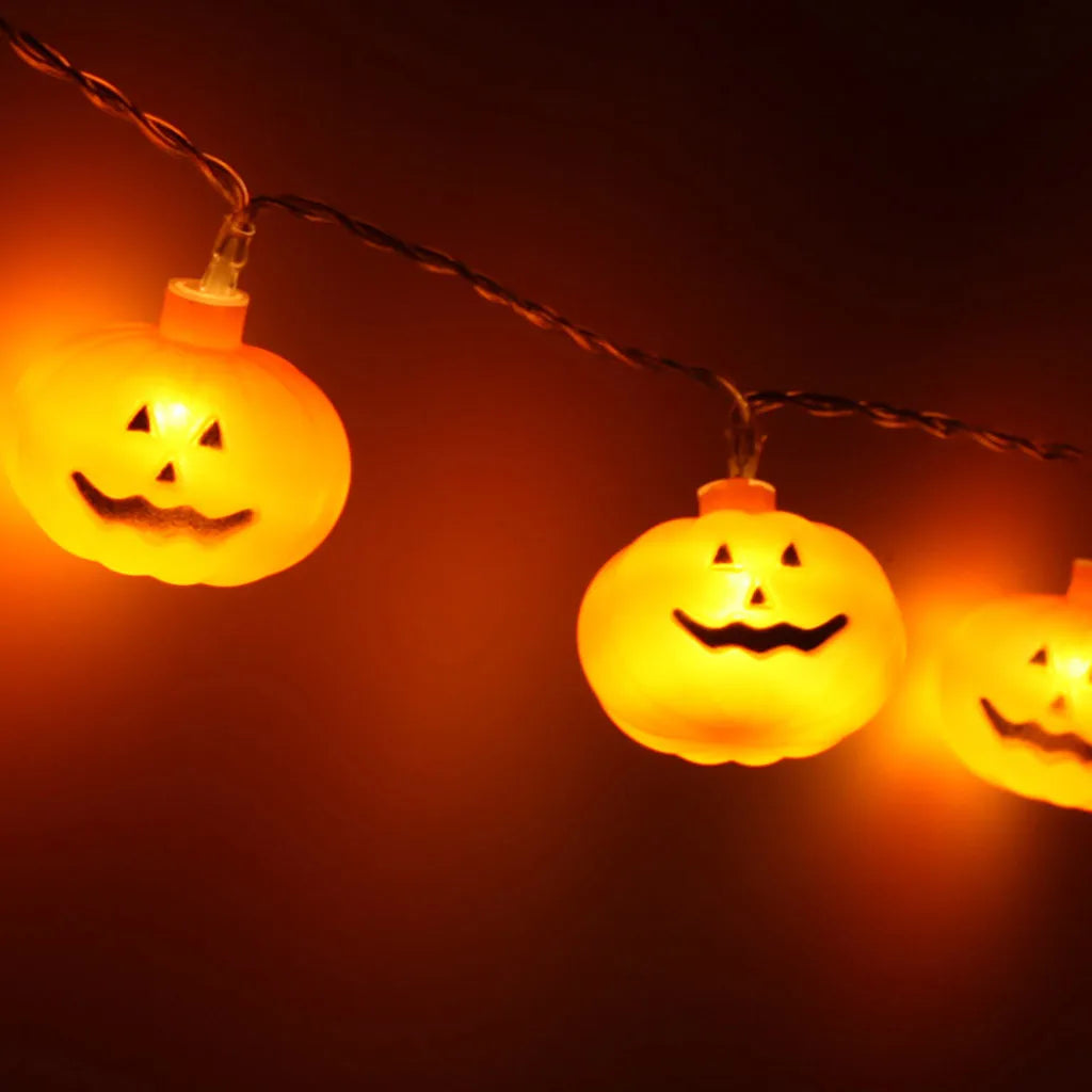 Fantastic Funny LED String Lights Halloween Decoration Accessories Lamp Horror LED Halloween pumpkin battery light string