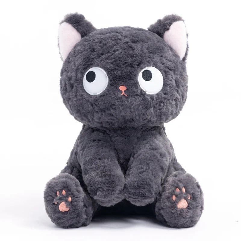 NEW Kawaii Cat Plush Toy Cute Stuffed Animal Cat Pillow Doll Glow in the Dark Eyes Halloween Gift Birthday Gift for Kids