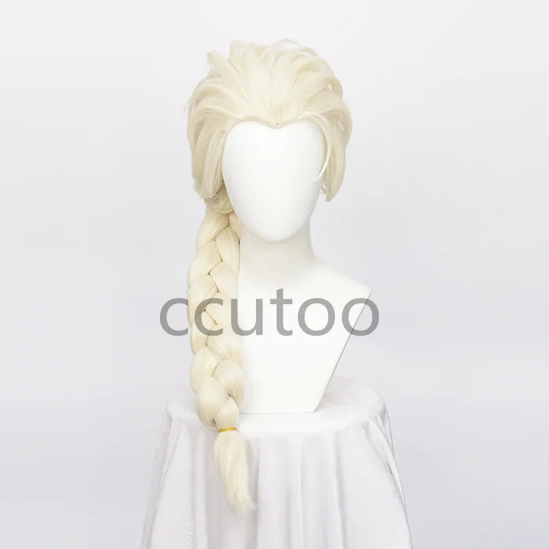 ccutoo Elsa Wig Synthetic Blonde Braid Styled Cosplay Wigs Halloween Carnival Party Play Role + Wig Cap