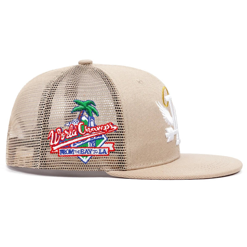 2024 New Letter Wing Pattern Side Coconut Tree Embroidery Fashion High Quality Snapback Men's Versatile Casual Baseball Hat