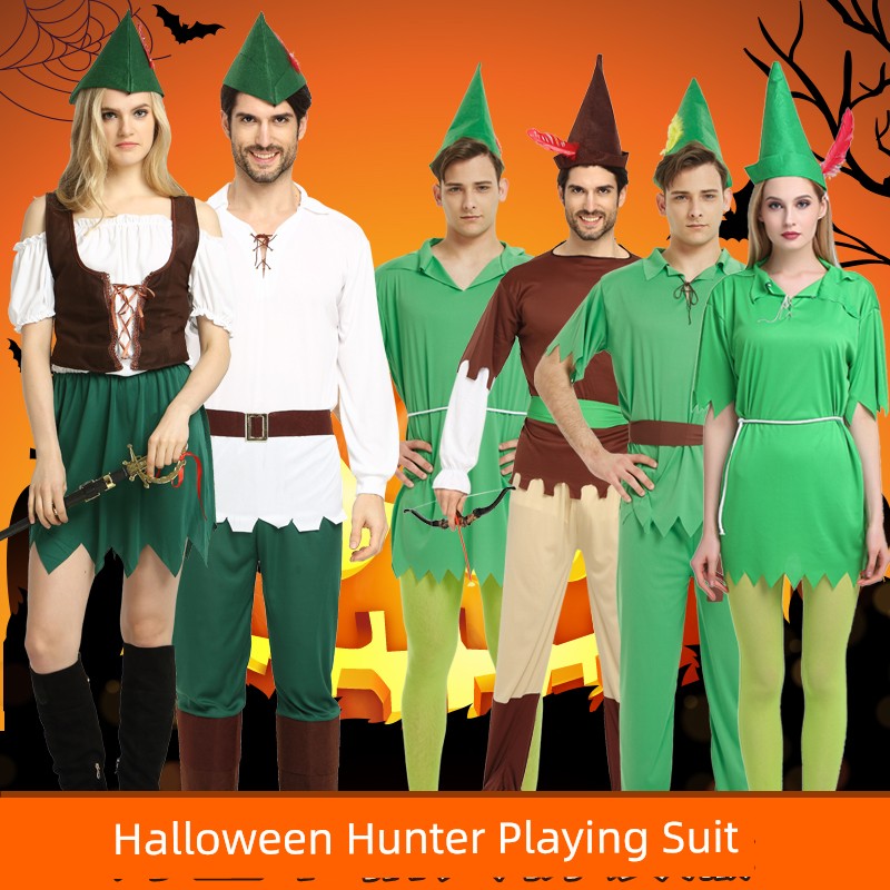 Halloween St. Patrick's Day Costume Adult Cos Laiquendi Peter Pan Clothes Hunter Robin Hood Suit