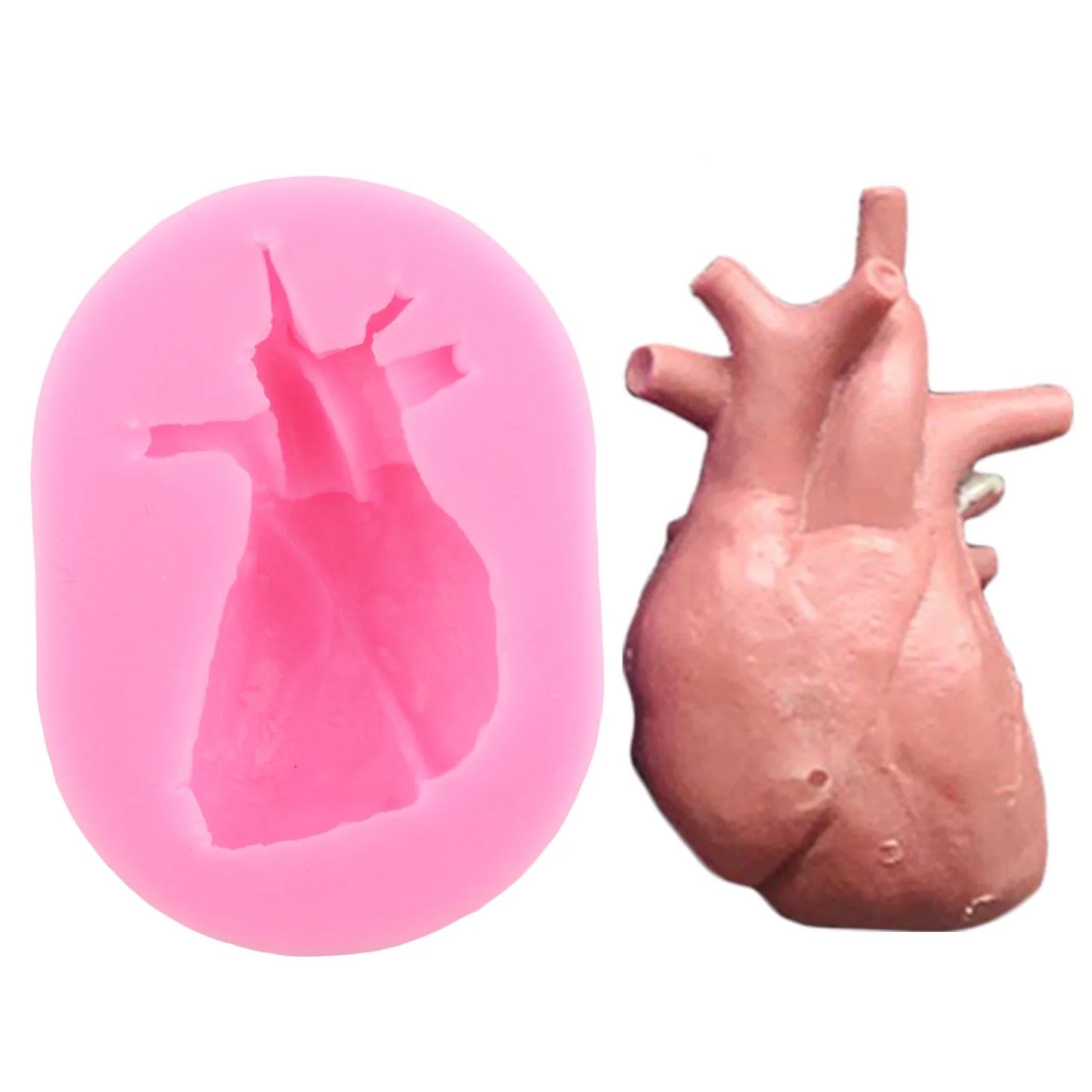 Human Organs Silicone Molds Heart Liver Stomach Kidney Brain Fondant Mold DIY Chocolate Candy Halloween Cake Decorating Tools