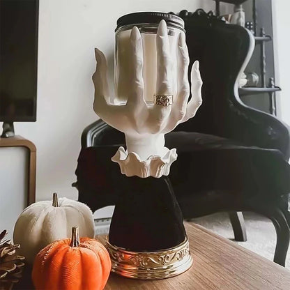 Halloween Resin Witch Hand Candlestick Creative Ghost Hand Haunted House Decoration Palm Candle Holder Art Crafts Ornaments