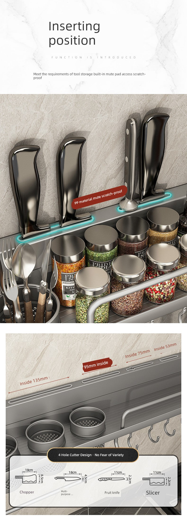 Punch-Free Household Seasoning Chopsticks Kitchen Rack