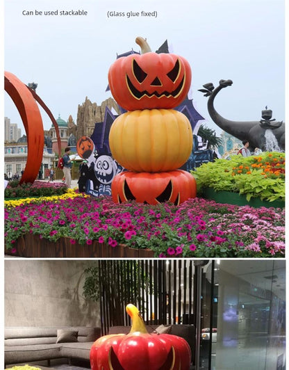 Halloween Decoration Pumpkin Lamp Large Theme Park Shopping Mall Art Gallery Block Outdoor Scene Sculpture Model Decoration