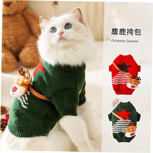 Cat Christmas Sweater Dog Halloween Pet Dressing Halloween Dog Clothes