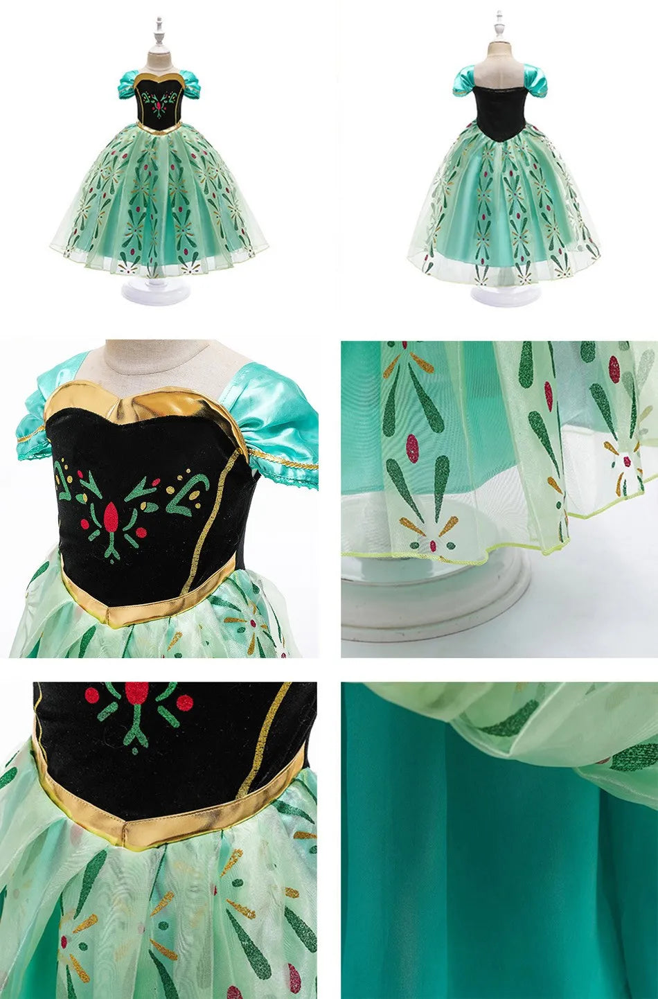 Elsa Costume for Girls Kids Christmas Cosplay Anna Snow Queen 2 Fancy Princess Dress Children Halloween Birthday Party Clothing