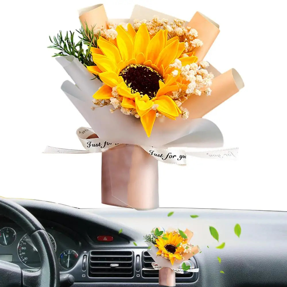 Mini Dried Flower Bouquet For Car Mini Immortal Bouquet Car Decor Car Air Freshener Automotive Interior Accessories Interior Car