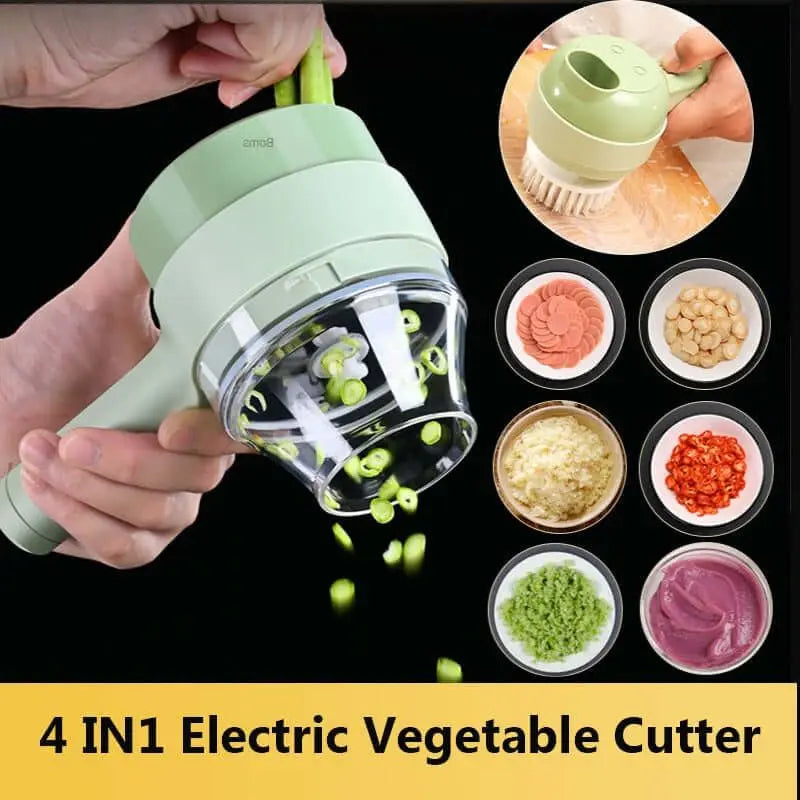 Multifunctional Household Electric Garlic Processing Machine Handheld Electric Vegetable Slicer USB Rechargeable Kitchen Tools