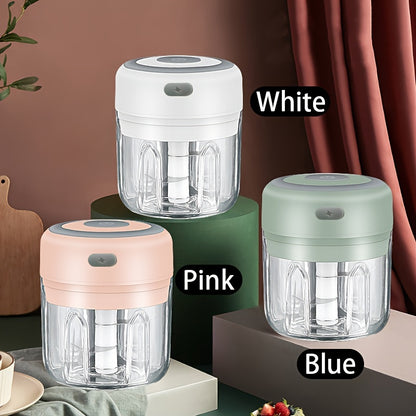 1 piece 250ml USB Rechargeable Garlic Mixer and Electric Shredder - Small Automatic Cooking Machine for Multi-Scene Use - Available in Various Colors