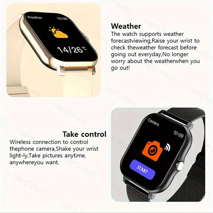 New Smart Watch With Wireless Calling/receiving, Multiple Sports Modes, Camera Control, Message Notification, Borderless Ultra-thin Design, Suitable For Android And IPhone, Unisex As A Gift