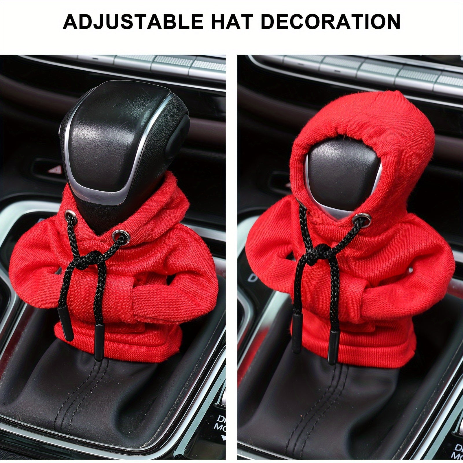 Large Universal Car Gear Shift Cover Hoodie Fashionable Mini Hooded Sweatshirt for Auto Gear Stick Shifter Knob Interior Accessories Decor